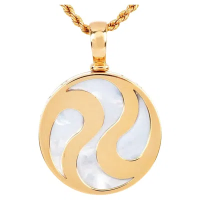 Pre-owned Bulgari Bvlgari  Ying Yang 18k Yellow Gold Spinning Pendant