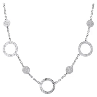 Pre-owned Bulgari Bvlgari Bvlgari 18k White Gold Diamond Necklace Bv02-060426