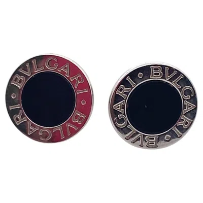 Pre-owned Bulgari Bvlgari Bvlgari 18k White Gold Onyx Stud Earrings 13mm