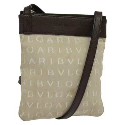 Pre-owned Bulgari Bvlgari Bvlgari Beige Canvas Shoulder Bag ()