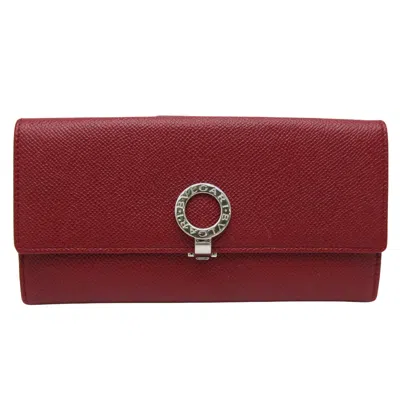 Pre-owned Bulgari Bvlgari Bvlgari Burgundy Leather Wallet  ()