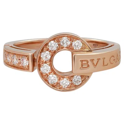 Pre-owned Bulgari Bvlgari Bvlgari Diamond Ring 18k Rose Gold Size 53 Us 6.5 In Red