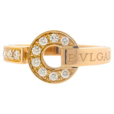 Pre-owned Bulgari Bvlgari Bvlgari Rose Gold Ring With Diamonds In Red