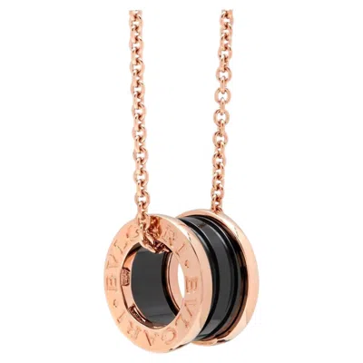 Pre-owned Bulgari Bvlgari B-zero Rose Gold And Ceramic Pendant Model Number 358050 In Red