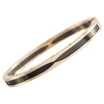 Pre-owned Bulgari Bvlgari B.zero1 18k Rose Gold Ceramic Bracelet Bv38-012826 In Red