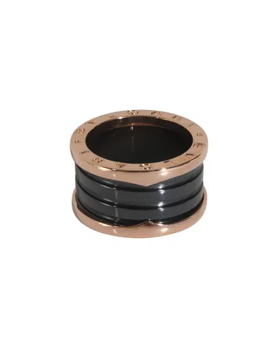 Bulgari Bvlgari B.zero1 4 Band 18k Rose Gold Ring (authentic Pre-loved) In Black
