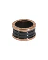 Bulgari Bvlgari B.zero1 4 Band 18k Rose Gold Ring (authentic Pre-loved) In Black