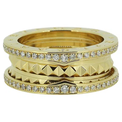 Pre-owned Bulgari Bvlgari B.zero1 Diamond Rock Ring Size K 1/2 (51) In Multi