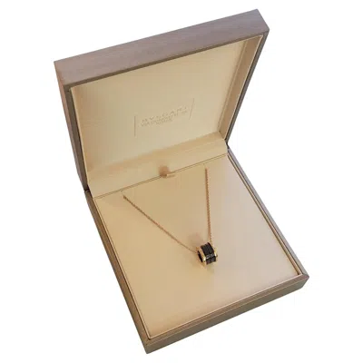 Pre-owned Bulgari Bvlgari B.zero1 Rose Gold And Ceramic Pendant Necklace In Red