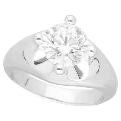 Pre-owned Bulgari Bvlgari Corona Gia 1.67ct D Vs1 Round Diamond Platinum Solitaire Ring Size 4.75 In Multiple