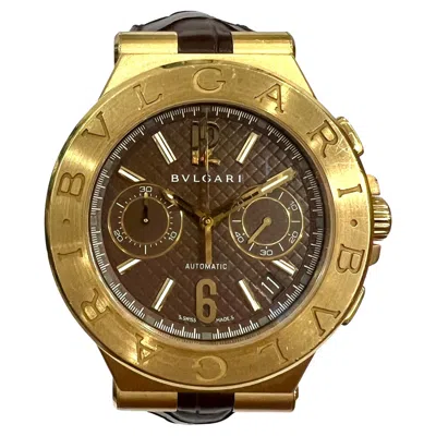 Pre-owned Bulgari Bvlgari Diagono 18k Rose Gold Watch With Chocolate Face Limited Edition In Red