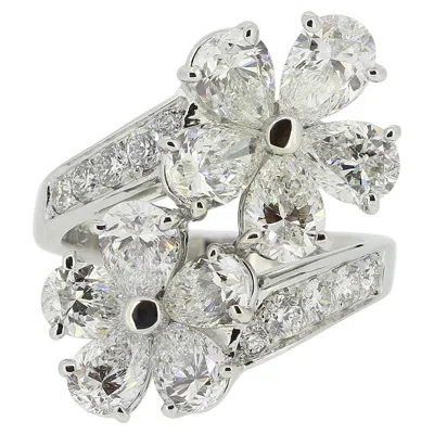 Pre-owned Bulgari Bvlgari Diamond Contraire Crossover Ring In Multi