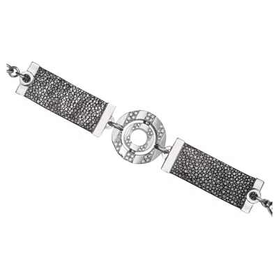 Pre-owned Bulgari Bvlgari Diamond Shagreen Bracelet In Multi