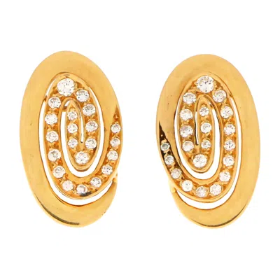 Pre-owned Bulgari Bvlgari Diamond Swirl Clip-on Earrings Set In 18 Karat Yellow Gold