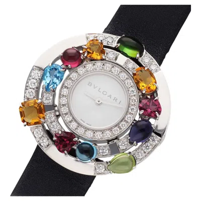 Pre-owned Bulgari Bvlgari Diamonds Colored Stones 18k White Gold Astrale Cerchi Watch Aew36g