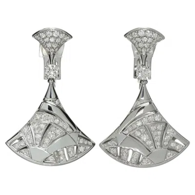 Pre-owned Bulgari Bvlgari Diva's Dream Diamond Earrings In 18k White Gold 2.10 Carat Total