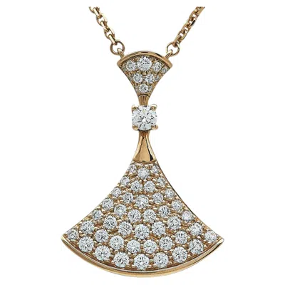 Pre-owned Bulgari Bvlgari Divas' Dream 18k Rose Gold And Diamond Pendant Necklace In Red