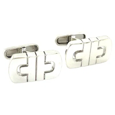 Pre-owned Bulgari Bvlgari Estate Mens Cufflinks Sterling Silver In Multi