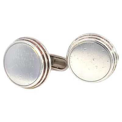 Pre-owned Bulgari Bvlgari Estate Mens Cufflinks Sterling Silver In Multi