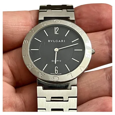 Pre-owned Bulgari Bvlgari Estate Sapphire Crystal Quartz Watch Stainless Steel 38 Mm In Blue