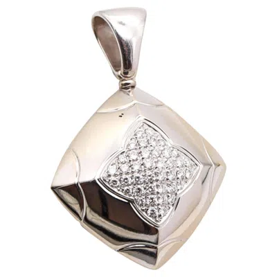 Pre-owned Bulgari Bvlgari France Pyramid Large Pendant In 18kt White Gold With Vs Diamonds