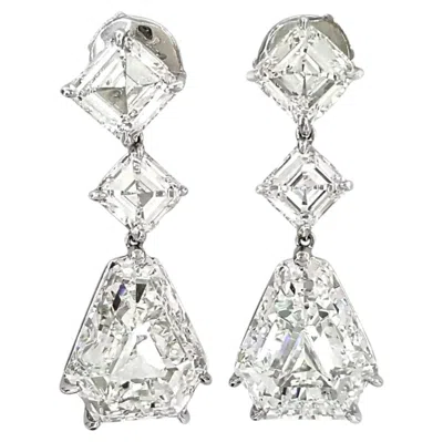 Pre-owned Bulgari Bvlgari Gia Certified 14 Carat Diamond Drop Earrings In Multiple