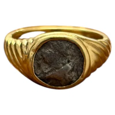 Pre-owned Bulgari Bvlgari Italy 18k Yellow Gold & Ancient Roman Coin Monete 1980s Vintage