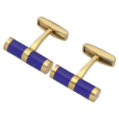 Pre-owned Bulgari Bvlgari Lapis Lazuli 18k Yellow Gold Cufflinks