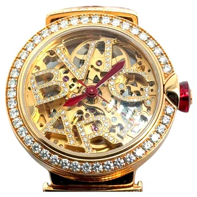 Pre-owned Bulgari Bvlgari Lvcea Watch With Diamonds In 18 Karat Rose Gold In Red