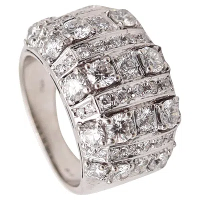 Pre-owned Bulgari Bvlgari Modernist Cocktail Ring In 18kt White Gold With 4.16 Ctw Vs Diamonds