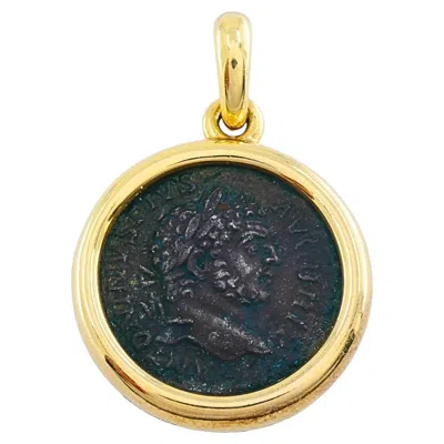 Pre-owned Bulgari Bvlgari Monete Ancient Roman Coin Pendant 18k Gold, Caracalla Ad 211-217 In Multiple