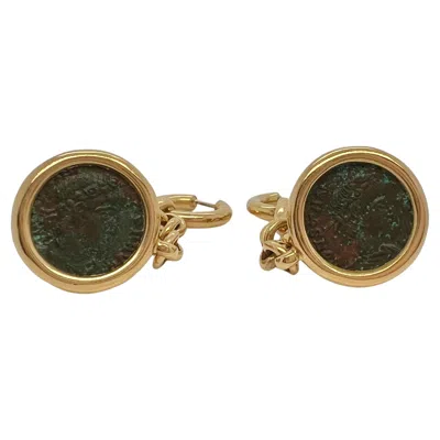 Pre-owned Bulgari Bvlgari Monete Coin Gold Cufflinks In Multi