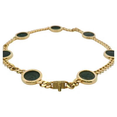 Pre-owned Bulgari Bvlgari Monete Curb 18k Yellow Gold 7 Ancient Coin Necklace W/service Papers