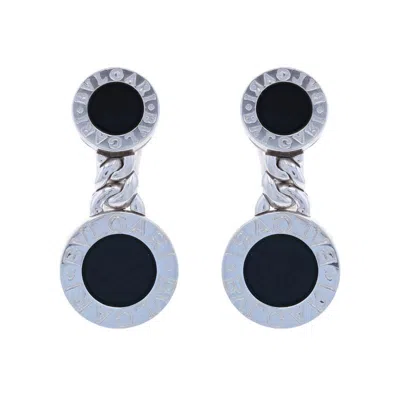 Pre-owned Bulgari Bvlgari Onyx Drop Earrings - White Gold 18k Pierced