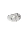 Bulgari Bvlgari Parentesi Diamond 18k White Gold Ring Sz 4