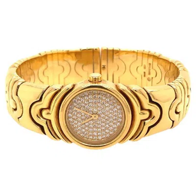 Pre-owned Bulgari Bvlgari Parentesi Diamond & 18k Yellow Gold Bracelet Watch, Ref Bj01