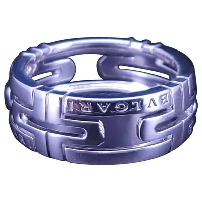 Pre-owned Bulgari Bvlgari Parentesi Ring In 18k White Gold Size 7.5