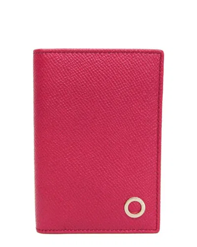 Pre-owned Bulgari Bvlgari Pink Leather Card Case (authentic Pre-loved)