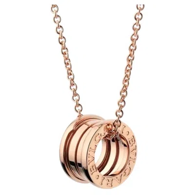 Pre-owned Bulgari Bvlgari Popular B.zero1 Collection 18k Rose Gold Spring Necklace In Red