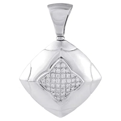 Pre-owned Bulgari Bvlgari Pyramid 18k White Gold 0.65ct Diamond Pendant Bv10-060326