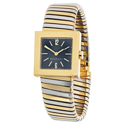 Pre-owned Bulgari Bvlgari Quadrato F1218 Sq 22 2t 22mm Square Dial Watch In Multi