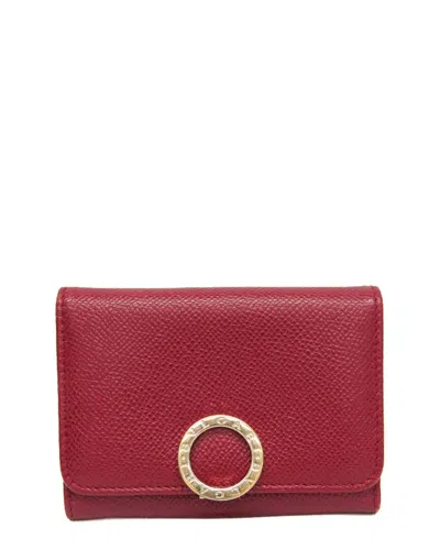 Pre-owned Bulgari Bvlgari Red Leather Card Case (authentic Pre-loved)