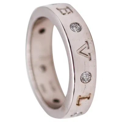 Pre-owned Bulgari Bvlgari Roma Modern Eternity Ring In 18kt White Gold With Vvs Round Diamonds