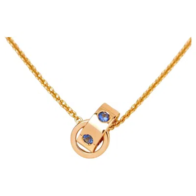 Pre-owned Bulgari Bvlgari Roman Sorbet Pendant Necklace Sapphire Tsavorite 18k Rose Gold In Red