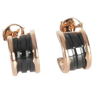 Pre-owned Bulgari Bvlgari Rose Gold B.zero1 Hoop Earrings In Red