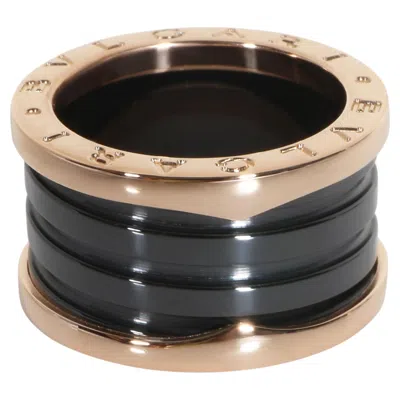 Pre-owned Bulgari Bvlgari Rose Gold B.zero1 Ring In Red