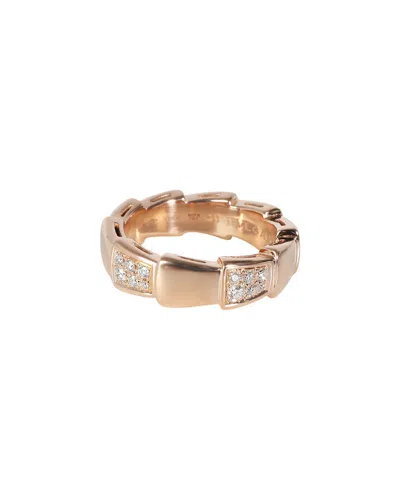 Bulgari Bvlgari Serpenti 18k Rose Gold 0.68 Ct. Tw. Diamond Ring (authentic Pre-loved)