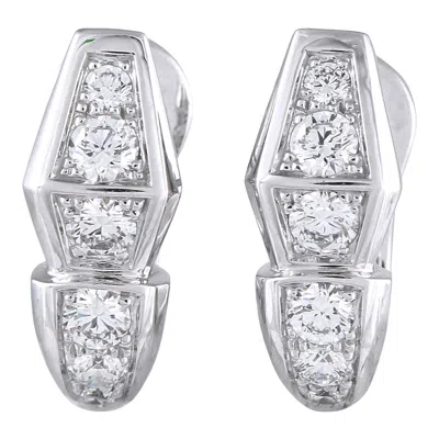 Pre-owned Bulgari Bvlgari Serpenti 18k White Gold 1.52ct Diamond Earrings