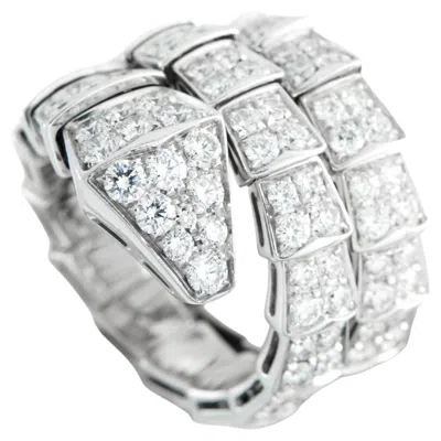 Pre-owned Bulgari Bvlgari Serpenti 18k White Gold 2.77ct Diamond Ring Bv29-060526