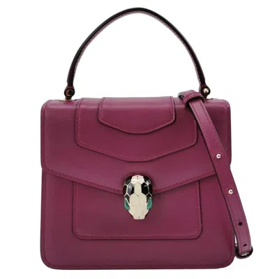 Pre-owned Bulgari Bvlgari Serpenti Forever Small Leather Top Handle Crossbody Bag Pink